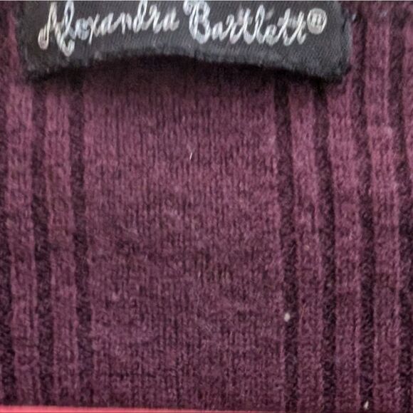 Alexander Bartlett wool Burgundy scoop-neck cropped sweater size S - Picture 3 of 6